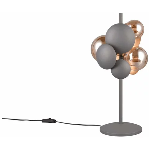 Trio Select Siva/zlata namizna svetilka s steklenim senčnikom (višina 50 cm) Bubble –