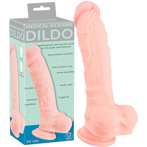 Medical Silicone Medicinski - medicinski silikonski dildo (24cm) - prirodan Slike