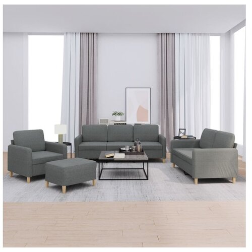 vidaXL 4-dijelni set sofa s jastucima tamnosivi od tkanine Cijene