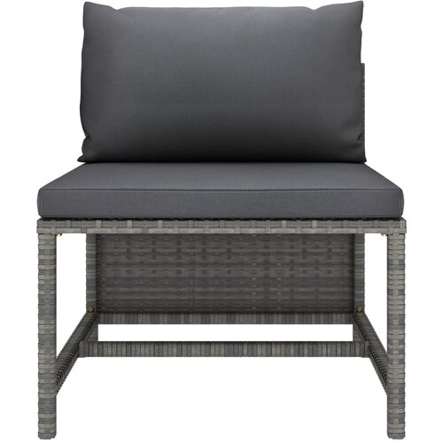 Maison Chic Sekcijski sredinski kavč - Sofa - Kanape z blazinami siv poli ratan, (21727179) Cene