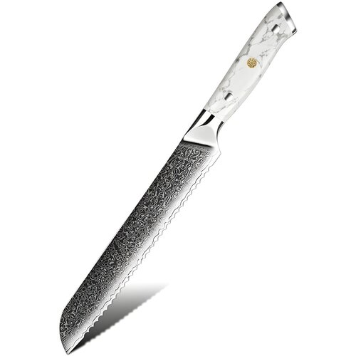  Damaskasti kuhinjski nož YU-37516 - Kruh / Bijela KP37516 Cene