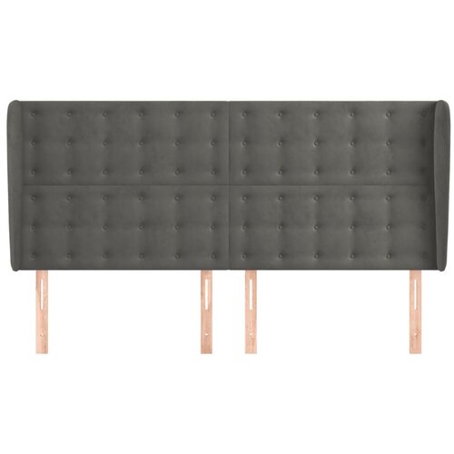  Uzglavlje s u&amp;scaron;ima tamnosivo 163x23x118/128 cm bar&amp;scaron;unasto Slike