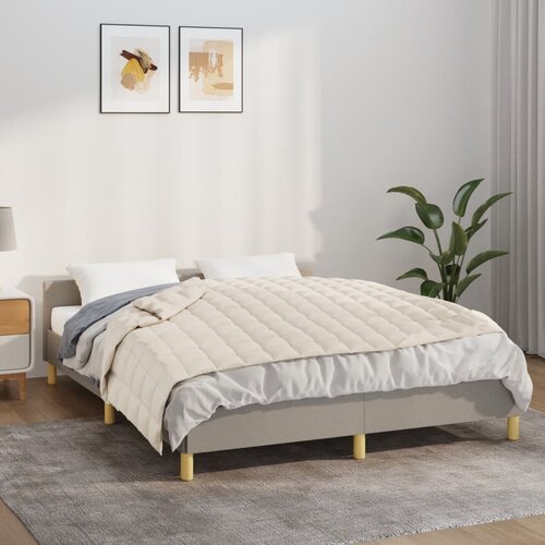 VidaXL Obtežena odeja svetlo krem 137x200 cm 10 kg blago Slike