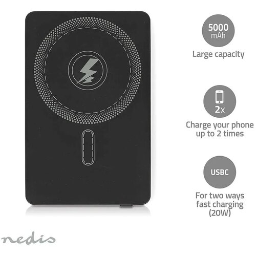 Nedis Powerbank pbkwl20w025bk 5000 mAh, (5000507541) Cene