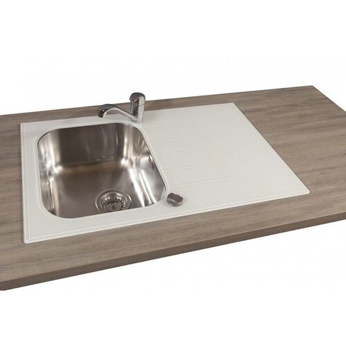 Sink Solution stekleno korito s line 800x500 - bela Slike