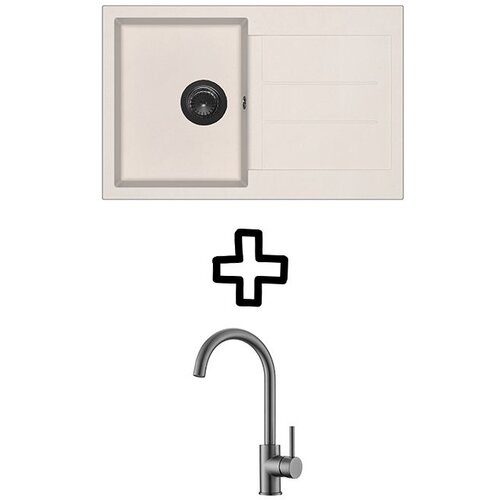Aquasanita Set Tesa SQT101AW + Vida PVD Grafit/Silica Slike
