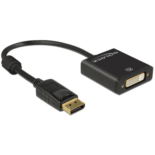Delock DisplayPort / DVI priključni kabel 20.00 cm 62599 pozlaćeni kontakti crna [1x mu&amp;scaron;ki konektor displayport - 1x žen Slike