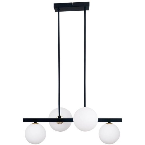 Candellux Lighting Črna viseča svetilka s steklenim senčnikom 25x59 cm Kama - Candellux Lighting Slike