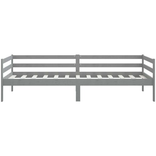 VidaXL Dnevni ležaj od masivne borovine sivi 90 x 200 cm Slike