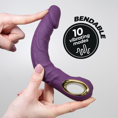 Crushious Realistični vibrator - Magnus Bend, vijoličen Slike