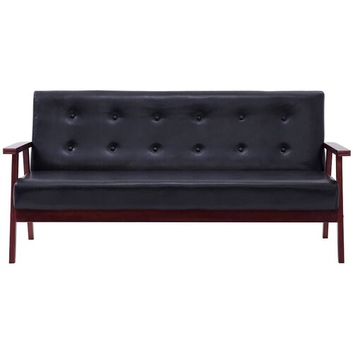  3-dijelni set sofa od umjetne kože crni Slike