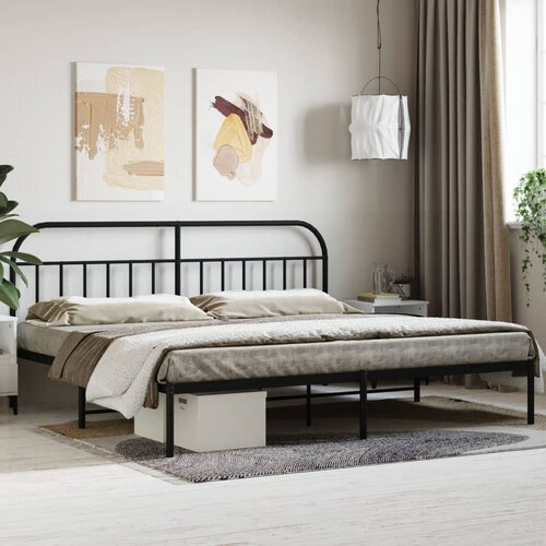 vidaXL Metalni okvir za krevet s uzglavljem crni 193x203 cm Cijene