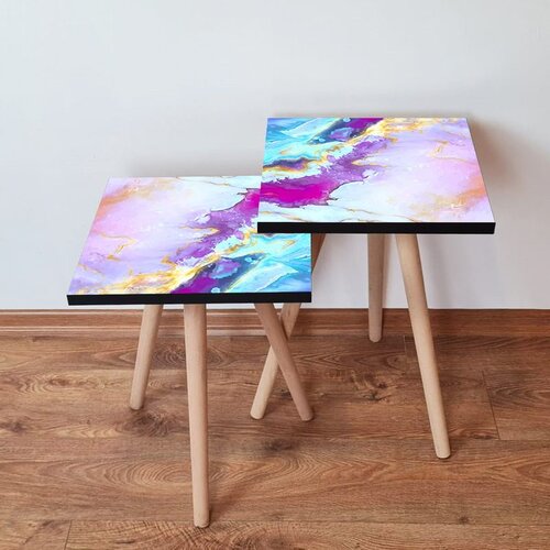 Hanah home 2Shp195 - multicolor multicolor nesting table (2 pieces) Cene