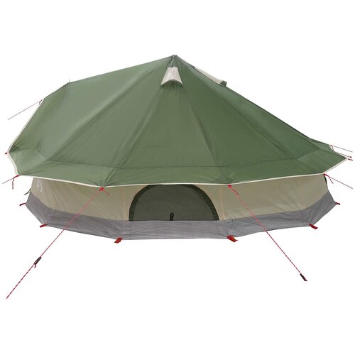 Tipi &amp;scaron;ator s krovom Zelena 800 x 800 x 430 cm Poliester i čelik Slike