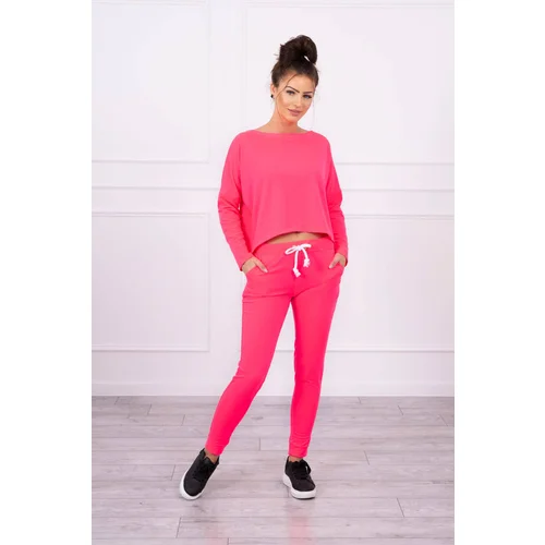 Kesi Set with oversized blouse pink neon