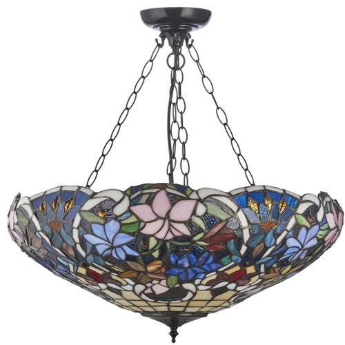 Endon 111887 - Luster na lancu Tiffany SULLIVAN 3xE27/10W/230V prečnik 57 cm Slike