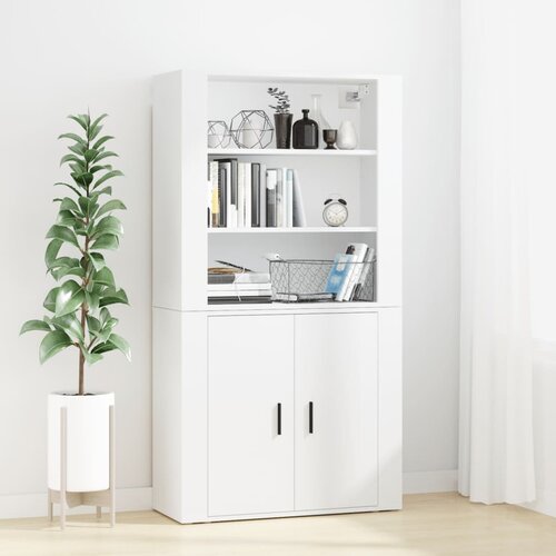 The Living Store Visoka omara bel inženirski les - Visoka Omara, (21429917) Slike