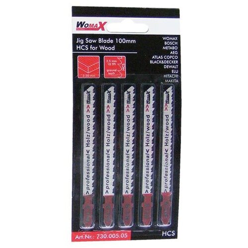 Womax Set listova testere za ubodne testere za drvo, 100 mm, 5 komada Cene