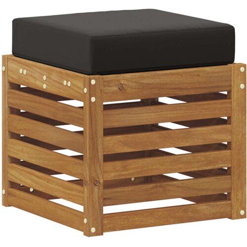  Vanjska stolica klupa s jastukom Prirodna 43 x 43 x 37 cm - Prirodna i crno 40 cm Zatvoren prostor za noge Slike