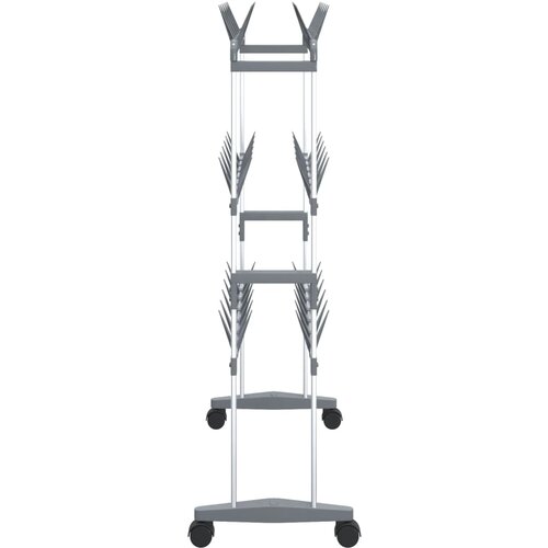  Stalak za cipele s kotačićima srebrni 66 x 27 x 100 cm Slike