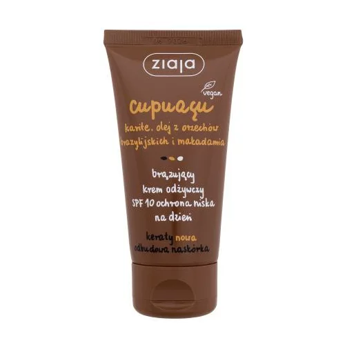 Ziaja Cupuacu Bronzing Nourishing Cream SPF10 negovalna samoporjavitvena krema za obraz 50 ml za ženske POKR