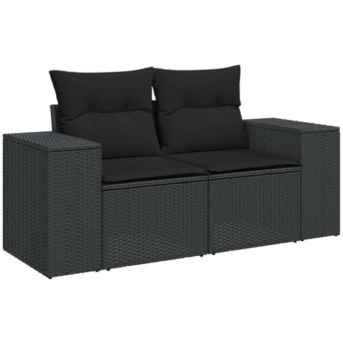 VidaXL 6-dijelni set vrtnih sofa s jastucima crni od poliratana Slike
