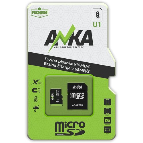  MICRO SD CARD 8GB U1 WS 10MB/S RS 65MB/S ANKA Cijene