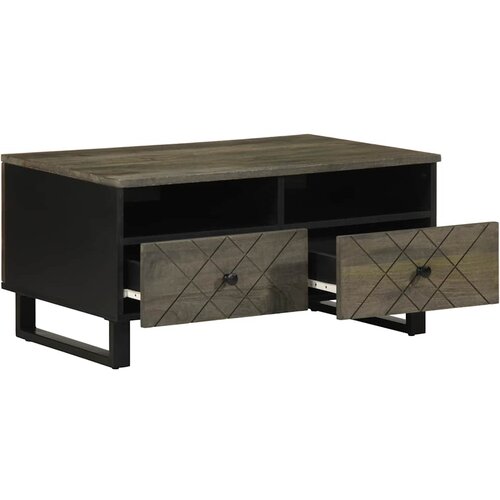 Maison Chic Klubska mizica - kavna mizica - Nizka mizica črna 80x54x40 cm trden mangov les, (21754703) Cene