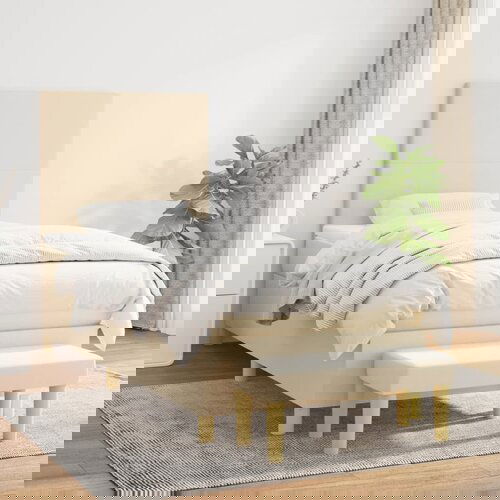 The Living Store Box spring postelja z vzmetnico krem 90x200 cm blago - Box Spring Postelja, (21512732) Cene