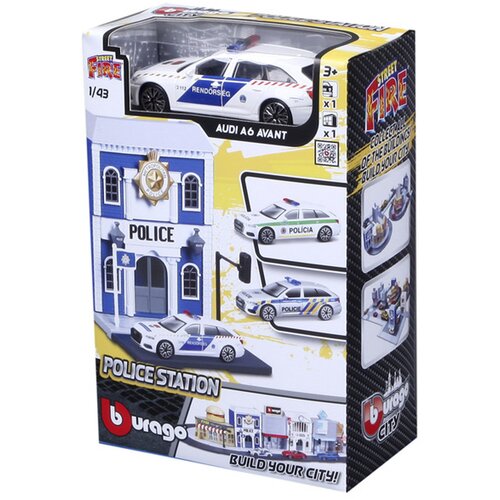 Bburago grad - Audi A6 policijski automobil i policijska postaja 1/43 Slike