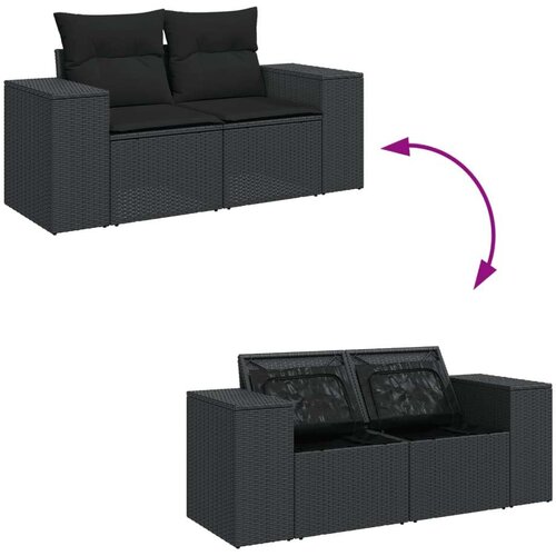 VidaXL 7-dijelni set vrtnih sofa od poliratana s jastucima crni Slike