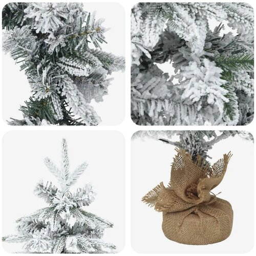 Mini božićno drvce 45 cm PVC i PE Zelena i bijela - Bijela 45 cm bez LED svjetala Slike