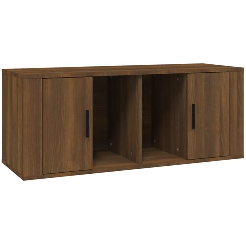 Maison Chic TV omarica - TV stojalo - Televizijska omarica rjav hrast 100x35x40 cm inženirski les, (21698898) Slike