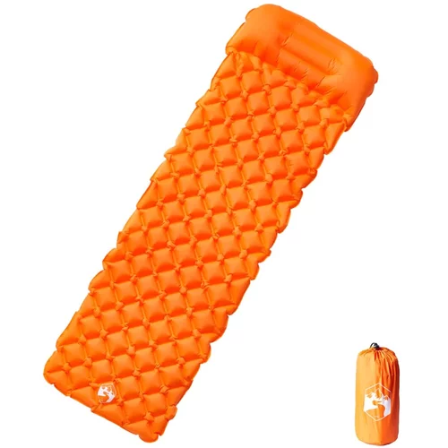 vidaXL Ležišče za kampiranje z blazino za 1 osebo oranžno