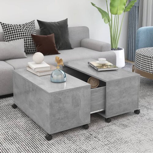  Stolić za kavu siva boja betona 75 x 75 x 38 cm od iverice Cijene