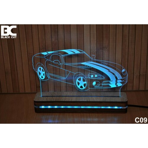 Black Cut 3D Lampa jednobojna - Corvette ( C09 ) Cene