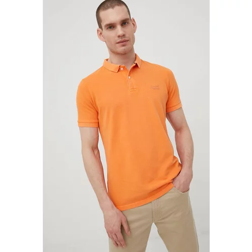 Superdry Pamučna polo majica boja: narančasta, jednobojni model
