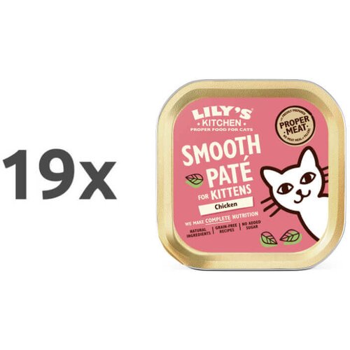 Lily&amp;#039;s Kitchen Smooth Pat&amp;eacute; Kitten - pi&amp;scaron;čanec, svinjina, postrv in govedina 19 x 85 g Slike