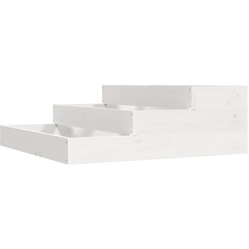Maison Chic Visoka greda - Greda - Cvetlični Lonec bela 78x78x27 cm trdna borovina, (21789818) Slike