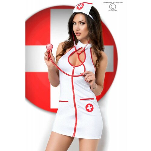Chilirose bela mini haljina kostim medicinske sestre CHILI00118 Cene