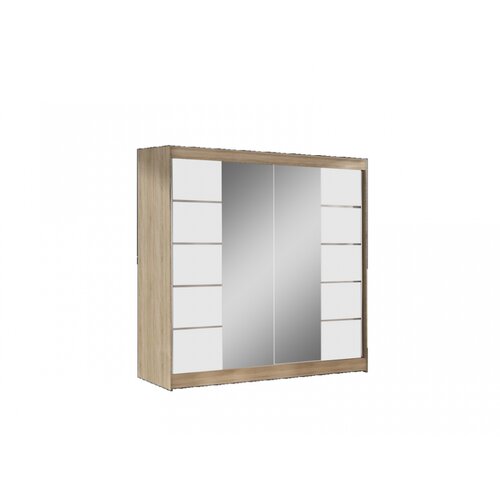 L_Decor Klizni ormar sa ogledalom Basti V 200, 200x58x215cm, Krem-beli Cene