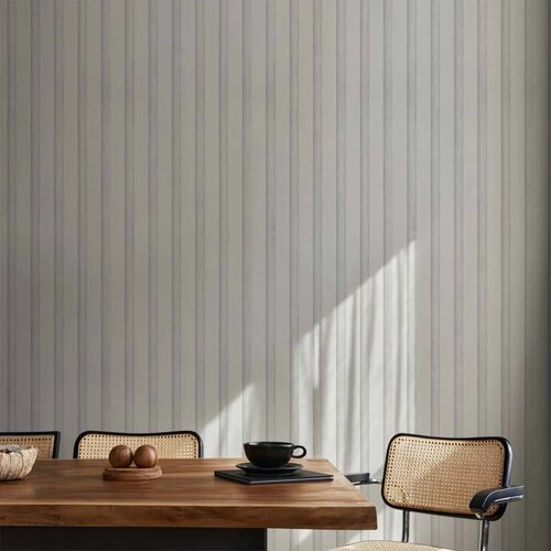  Tapeta - Wooden Texture - Symmetrical vertical lines on a white background. 50x1000 Vodootporna Cene