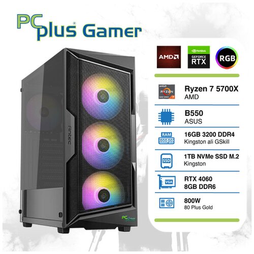 PCPLUS Gamer ryzen 7 5700x 16gb 1tb nvme ssd geforce rtx 406 Cene