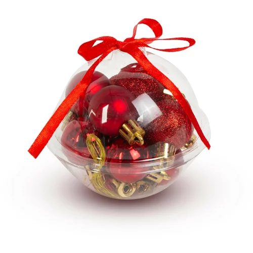 Family Christmas Set kroglic za na božično drevo Ø3 cm 12 kosov rdeče