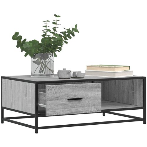  Stolić za kavu siva boja hrasta 90x57x35 cm od drva i metala Slike
