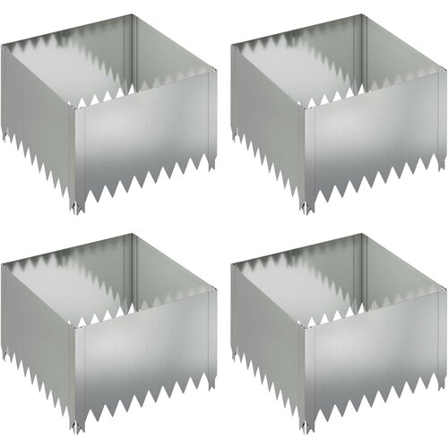  Ograda oko Travnjaka 4 pcs 60 x 60 x 35 cm Čelik Srebrna Slike
