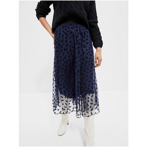 Moodo Dark Blue Flowered Midisuctive - Women Slike