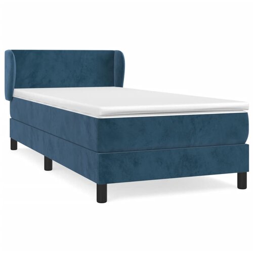 Maison Chic Box spring postelja - Vzmetna postelja z vzmetnico temno modra 100x200 cm žamet SL14080, (21900449) Slike