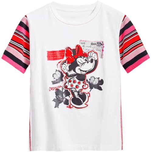 Desigual Majice s kratkimi rokavi TS_MINNIE 25SWTK39 Bela Cene