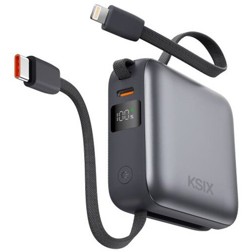 Ksix BPB10PD22INTG 10000mAh MINI POWERBANK 22.5W, LED DISPLAY+KABL USB-C I LIGHTNING Slike